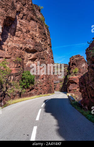 Gorges de Daluis o cioccolato canyon in Provence-Alpes, Francia. Foto Stock