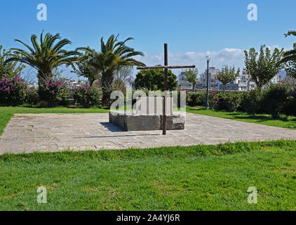 La tomba dello scrittore cretese Nikos Kazantzakis. Foto Stock