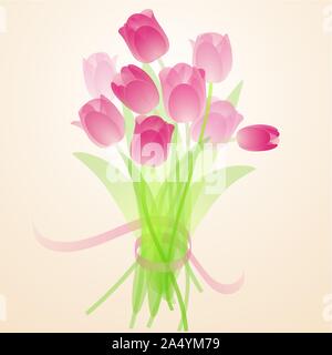 La molla freschi bouquet di tulipani Illustrazione Vettoriale