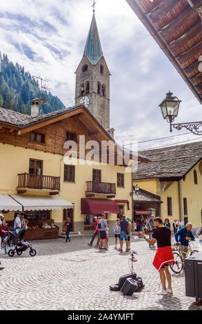 L'Italia, Valle d'Aosta, Gressoney-Saint-Jean, downtown Foto Stock