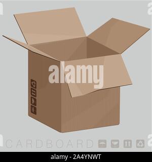 Cartone scatola marrone Illustrazione Vettoriale
