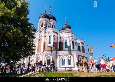 Aleksander Nevski katedraal, alla Cattedrale Alexander Nevsky, Toompea, Tallinn, Estonia Foto Stock