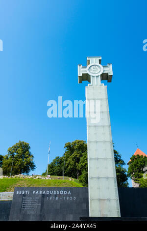 La guerra del monumento indepence, Vabaduse väljak, Piazza della Libertà, Tallinn, Estonia Foto Stock
