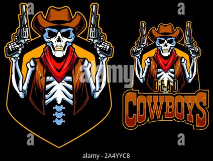 Morti i Cowboys mascotte Illustrazione Vettoriale