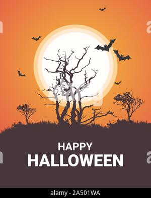 Happy Halloween Poster. Illustrazione Vettoriale. Illustrazione Vettoriale