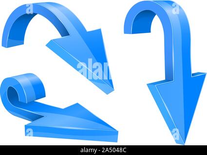 Blue 3d frecce Illustrazione Vettoriale