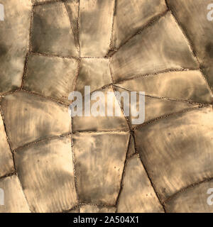 Seamless texture di ottone vintage piastre saldate in un unico pezzo. Wroclaw. La Polonia. Foto Stock