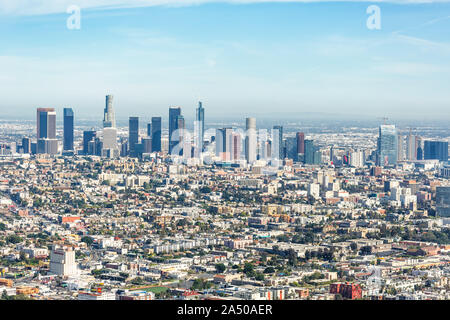 Los Angeles, California - 14 Aprile 2019: skyline del centro città cityscape di Los Angeles, California. Foto Stock