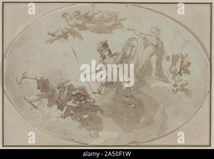 Studio del soffitto: Allegoria della Pace e della guerra, c. 1800 ?. Foto Stock