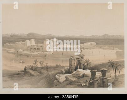 L'Egitto e la Nubia, Volume I: Vista generale dell'isola di Philae, la Nubia, 1846. Foto Stock