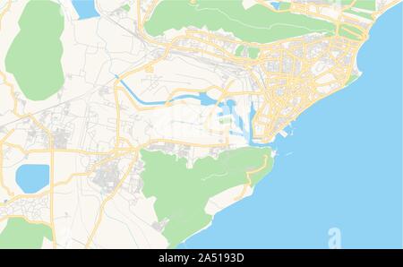 Versione stampabile cartina stradale di Visakhapatnam, Stato Andhra Pradesh, India. Mappa modello per uso aziendale. Illustrazione Vettoriale