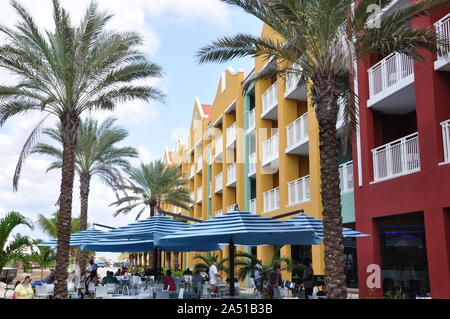 Street café, Willemstad, Curacao Foto Stock