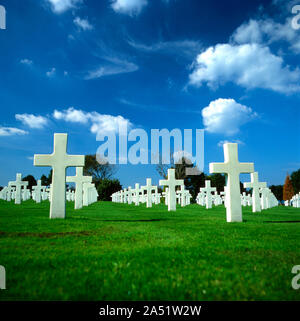 La Normandia cimitero americano di Colleville-sur-Mer, Calvados, Normandie, Francia Foto Stock