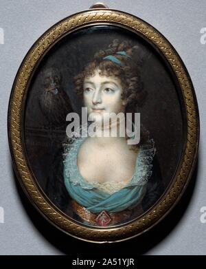 Ritratto di Mademoiselle Marie-Anne Adelaide Le Normand, c. 1793. Dumont era un pittore leader di ritratti in miniatura, lavorando prima e dopo la Rivoluzione Francese (1789-99). Il sitter, mostrato con un gufo nero, fu un influente fortune-teller consultati dal leader rivoluzionario e Imperatrice Josephine, moglie di Napoleone. Foto Stock