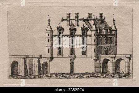 Il castello di Chenonceau, 1856. Foto Stock