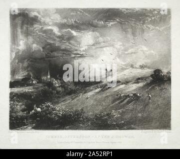 Vari argomenti di paesaggio, caratteristica del paesaggio inglese da immagini dipinte da John Constable, R.A.: estate nel pomeriggio - dopo una doccia, 1831. Foto Stock