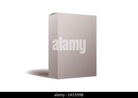 Bianco scatola di cartone mock-up, prodotti, sfondo bianco per riempire Foto Stock