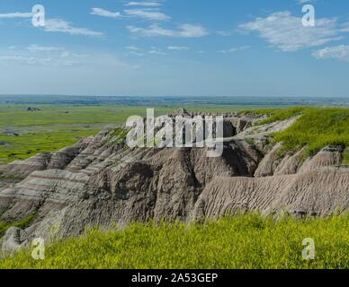 La natura selvaggia del Parco nazionale Badlands nel Dakota del Sud, Stati Uniti d'America. Foto Stock