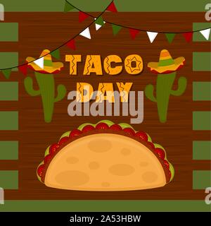 Taco day poster. - Illustrazione Vettoriale Illustrazione Vettoriale