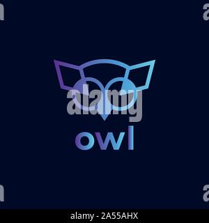Vettore di gufo logo. Emblema del gufo. Icona del gufo Illustrazione Vettoriale
