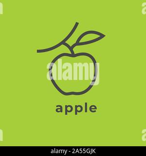 Apple icona di vettore. Apple logo vettoriale. Apple illustrazione lineare Illustrazione Vettoriale