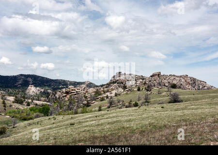 Vedauwoo Turtle Rock, un imponente pila di weathered Sherman granito che è la pietra angolare di un 3.2-mile trail in medicina Bow-Routt Foresta Nazionale tra Laramie e Cheyenne sul Albany-Laramie county line in Wyoming Foto Stock