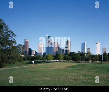 Vista da Buffalo Bayou Park, Houston, Texas Foto Stock