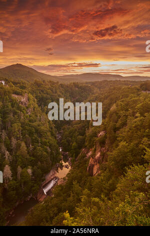 Tramonto a Tallulah Gorge State Park, GA . Foto Stock