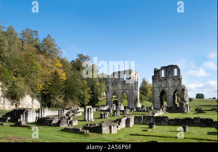 Roche Abbey, Maltby, Regno Unito - 18 Ottobre 2019 : English Heritage site vicino Docaster, South Yorkshire. Uno dei molti rovinato edifici monastici in U Foto Stock