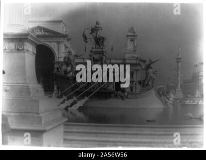 Vista del mondo Columbian Exposition, Chicago, Ill. mostrante il dettaglio della fontana Foto Stock