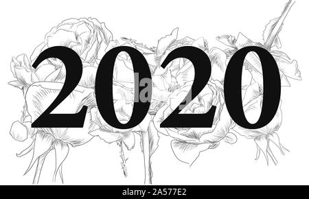 Arte di Rose 2020 black da jziprian Foto Stock