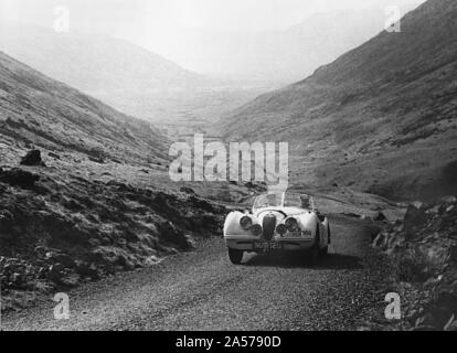 Jaguar XK120, Ian Appleyard. 1953 R.A.C. Rally. Foto Stock