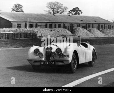 Jaguar XK120, Ian Appleyard. 1953 R.A.C. Rally. Foto Stock