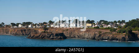 Edifici al Waterfront, Mendocino, in California, Stati Uniti d'America Foto Stock