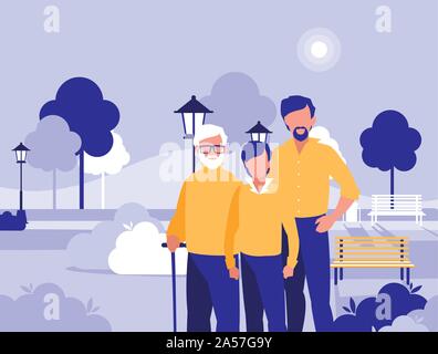 Scena di uomini senza volto nel parco della città illustrazione vettoriale design Illustrazione Vettoriale