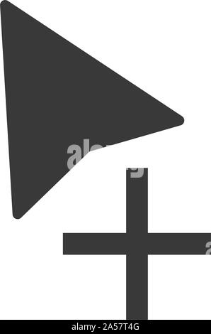 Il mouse del computer simbolo del cursore con un componente aggiuntivo o icona Copia in vettore Illustrazione Vettoriale