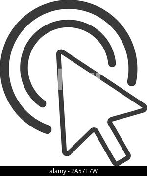 Computer cursore del mouse con il cerchio di selezione nel vettore Illustrazione Vettoriale