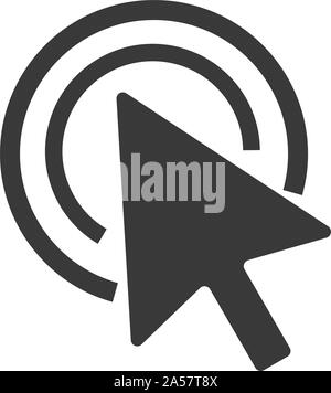 Computer cursore del mouse con il cerchio di selezione nel vettore Illustrazione Vettoriale