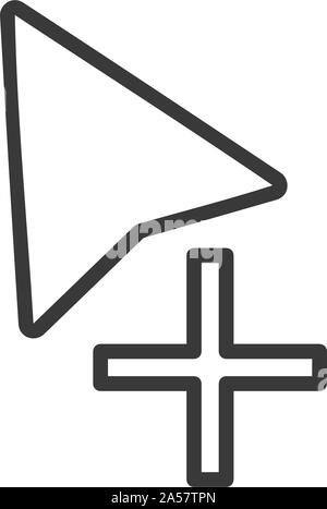 Il mouse del computer simbolo del cursore con un componente aggiuntivo o icona Copia in vettore Illustrazione Vettoriale