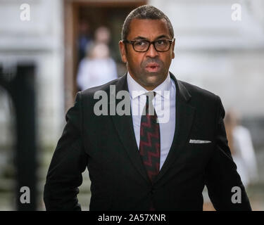 Westminster, Londra, Regno Unito. Xviii oct, 2019. James sapientemente, Partito Conservatore Presidente. Ministri partecipare a una riunione del gabinetto di Downing Street, il giorno dopo il primo ministro Boris Johnson ha raggiunto un accordo con l'Unione europea, e un giorno prima che il Parlamento europeo è dovuta alla votazione sul deal Credit: Imageplotter/Alamy Live News Foto Stock