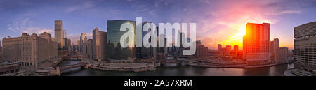 Dall'alto al Waterfront, Chicago, Cook County, Illinois, Stati Uniti d'America Foto Stock