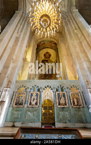 Cattedrale di Svetitskhoveli (Cattedrale del pilastro vivente) completato tra IV e XI secolo. Un sito Patrimonio Mondiale dell'UNESCO. Mtskheta, hi Foto Stock