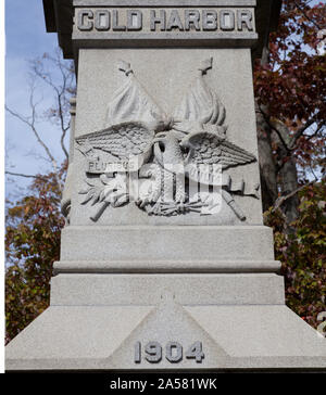 Memoriale di guerra si trova a East End Park, Winsted, Connecticut Foto Stock