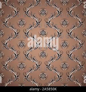 Carta da parati marrone seamless pattern. Sfondo scuro Illustrazione Vettoriale