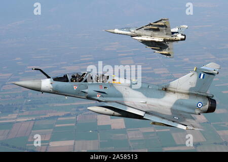 Il GRECO AIR FORCE MIRAGE 2000 velivoli di 114 Ala. Foto Stock