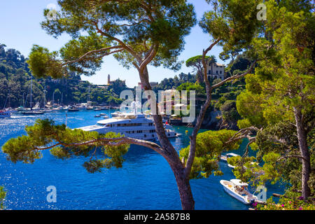 Le ville al mare vicino a Portofino in Italia Foto Stock