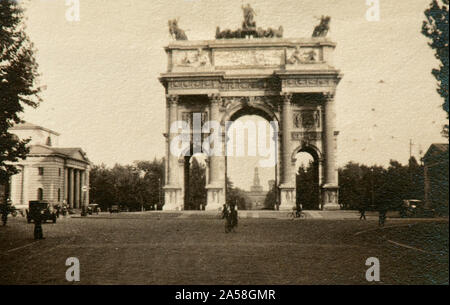 Vista della città di Milano durante la teh ventenne Foto Stock