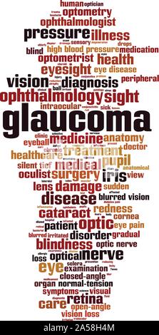 Il glaucoma parola concetto di cloud computing. Collage fatto di parole sul glaucoma. Illustrazione Vettoriale Illustrazione Vettoriale