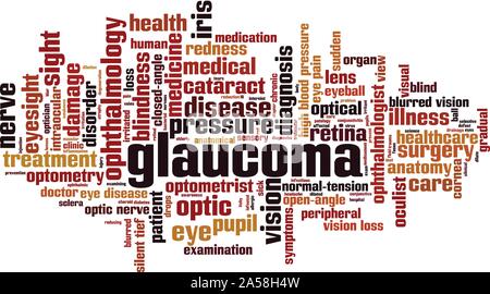 Il glaucoma parola concetto di cloud computing. Collage fatto di parole sul glaucoma. Illustrazione Vettoriale Illustrazione Vettoriale