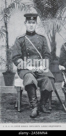 Il Granduca Michael Alexandrovich di Russia (1878-1918) nel 1897. Egli era il figlio più giovane e quinto figlio dell'Imperatore Alessandro III di Russia e il fratello più giovane di Nicholas II. Foto Stock